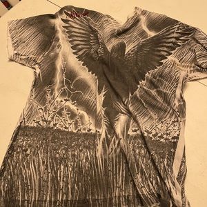 Short sleeve Affliction shirt with angel design